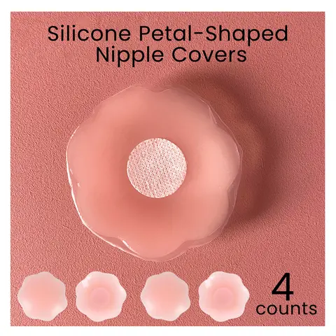 4 Counts Reusable Adhesive Silicone Thin Pasties - Seamless & Invisible Coverage for Backless Outfits