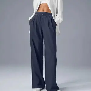 yoga pant Suit Pants Yoga Suit Up Trouser Sports High Waisted Straight Leg Wide Pants Women's Casual Outdoor Comfortable Loose Suit Pants