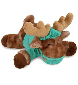 DOLLIBU Doctor Theme Polyester Stuffed Toy - Super Soft Plush Brown Lying Moose, Pretend Play Toy