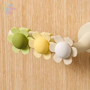 Sunflower Silicone Door Handle Bumper, Cute Wall Protector for Knobs & Refrigerators, Shockproof & Noise-Reducing Door Stop Pad