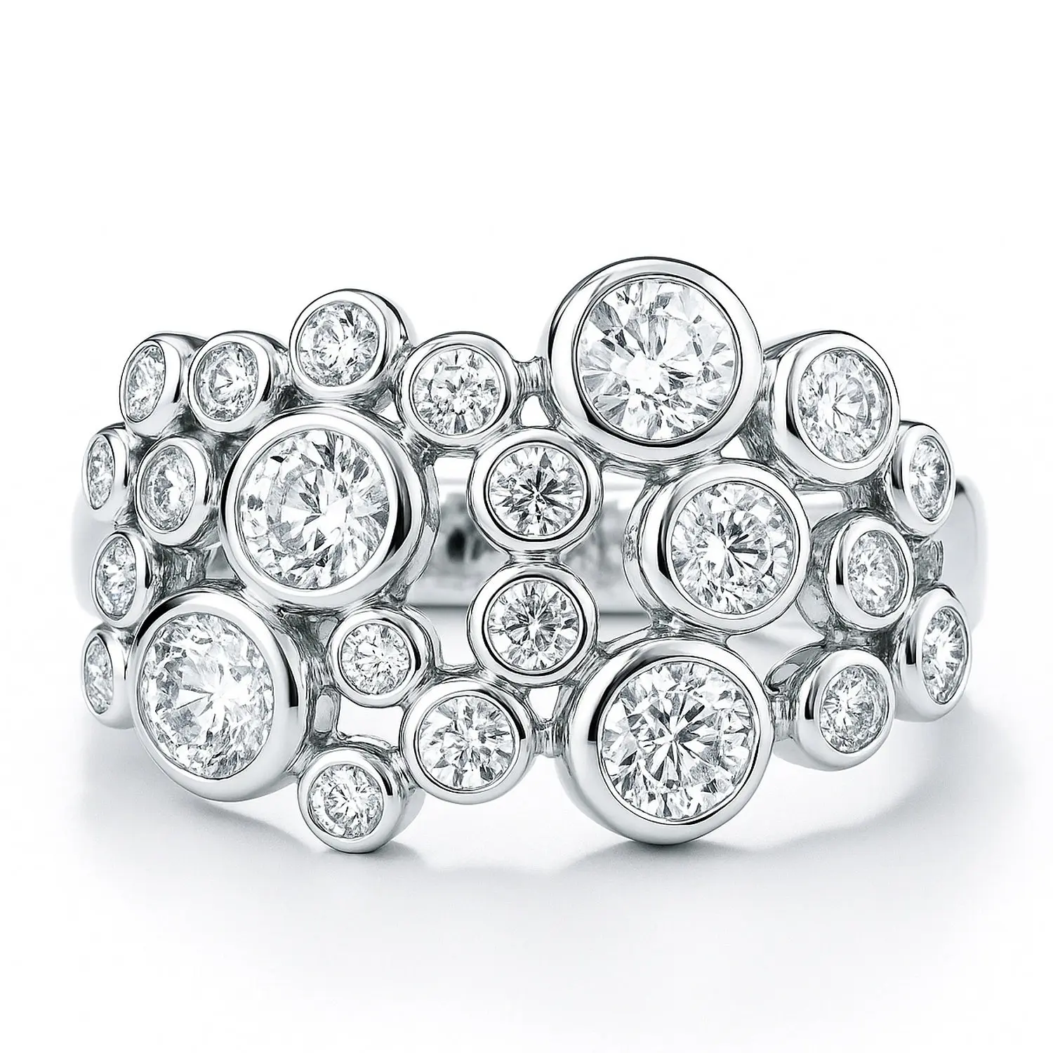 BERRICLE Sterling Silver Bubble Cocktail Ring for Women, Cubic Zirconia CZ