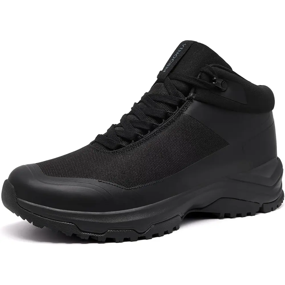 YINGCSM Men's Nonslip Work Boots - Mid-Top Water Resistant Footwear with Rubber Sole, Soft Cushioning for Kitchen Workers, Nonslip Work Shoes