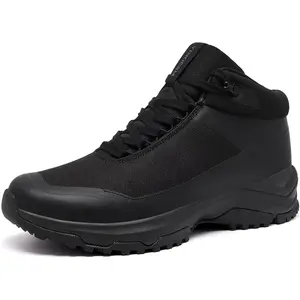 YINGCSM Non Slip Work Boots for Men Black Slip Resistant Waterproof Lightweight Kitchen Chef Shoes Food Service Sneaker Walk Nurse Cushioning Delivery Lacing Footwear