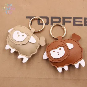 Cute Sheep PU Leather Keychain Charm, Adorable Lamb-Shaped Pendant for Backpacks, Handbags & Car Keys, Whimsical Animal Accessory