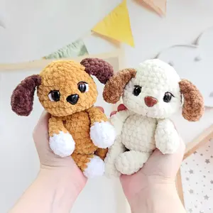 Handmade Crochet Puppy Plush – Soft Amigurumi Stuffed Dog Toy Gift for Kids & Pet Lovers