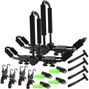 Folding Kayak roof Rack Adjustable for Kayak/Canoe/SUP,J-Bar Rack  Roof Mounting  SUV,  and  Crossbars. (23-krf-2)