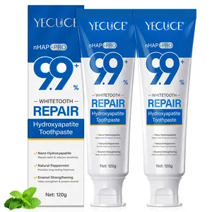 YECUCE HYDROXYAPATITE TOOTHPASTE-2 boxes of oral cleansing toothpaste, mint flavor, freshens breath, deeply cleans, is gentle and does no harm to teeth, protects oral health, suitable for sensitive teeth