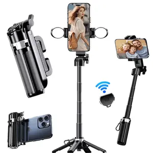 2026  4-in-1  Multifunctional  clamping mini Selfie Stick , Wireless Bluetooth Control Phone Holder, convenient & Stylish, Compatible with iPhone/Android for Selfies/Video Recording/Vlogging/Outdoor, best gift for friends
