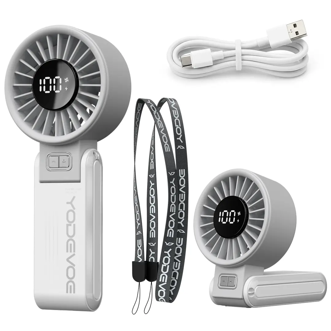 Yodevoe Cordless Portable Fan - Handheld Turbine Model with 100 Adjustable Speed Settings, USB Rechargeable Mini Size, Adjustable Lanyard, Battery-Powered, Hand-Controlled High-Speed USB & Mobile Fan, Ideal for Outdoor Travel, Unisex Gift