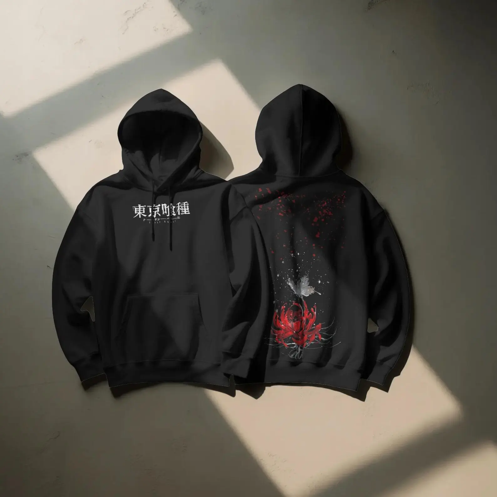 Double Sided Tokyo Ghoul Red Spider Lily Hoodie, Kaneki Ken Fan Shirt, Manga Anime Streetwear