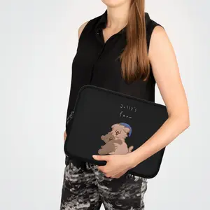 Cute Puppy Hugging Teddy Laptop Sleeve – Kawaii Cartoon Dog Protective Case for MacBook & Notebook