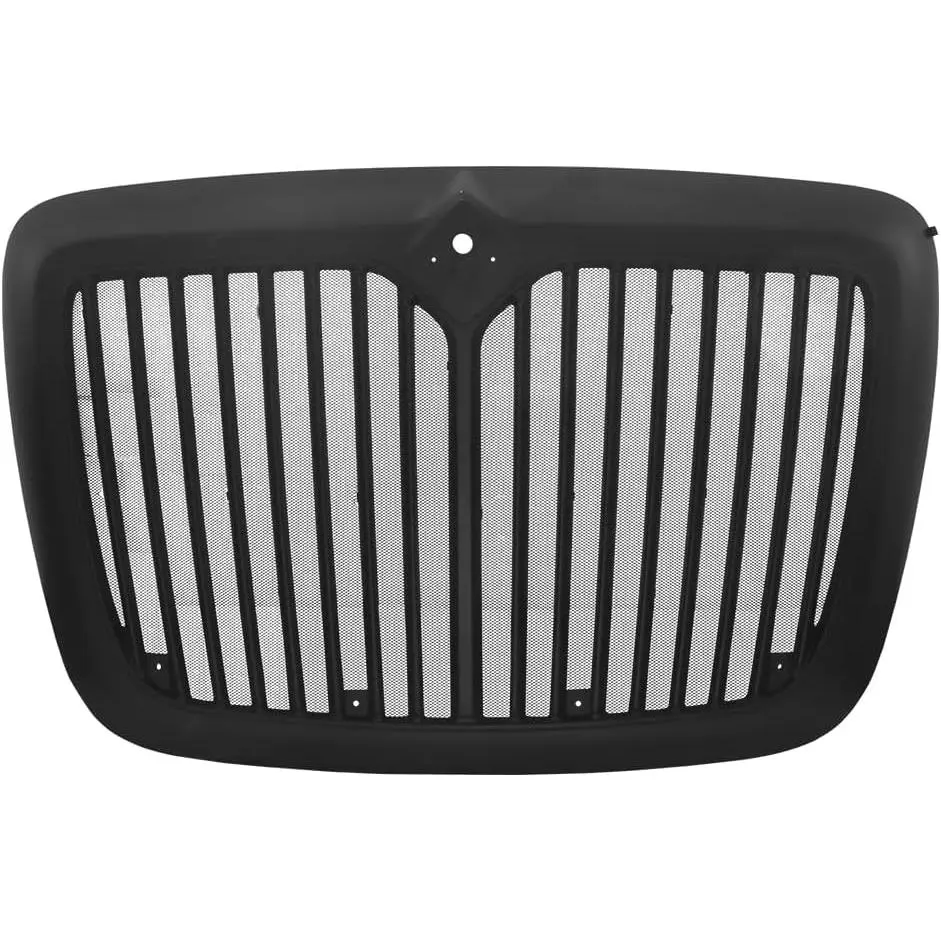 For International ProStar Grille (2008-2018), Front Bumper Mesh Grill with Integrated Bug Screen Black/Chrome Heavy Duty ABS Replacement OE# 3612816C93 3612816C96