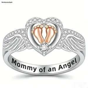 Women’s Angel Wings Heart Ring | Meaningful Adjustable Fashion Jewelry | Delicate Sentimental Gift for Women | Perfect for Daily Wear, Anniversary, Birthday, Holiday & All Special Occasions