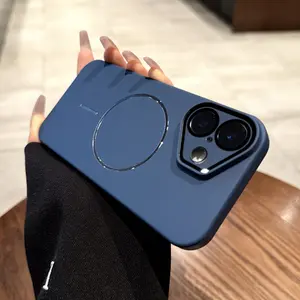 Magsafe thin ring is suitable for Apple 17promax mobile phone case magnetic charging iphone16 new skin matte 15Pro all-inclusive lens film 14 advanced 13 navy blue plus 12 sets for men Shockproof with Protector Custom Monogram Pink Striped