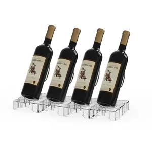 Expandable Acrylic Wine Rack – Modular Countertop Wine Bottle Holder for Kitchen, Home Bar and Small Space Display, Clear Stackable Storage Stand