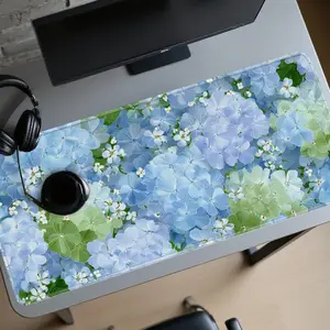 Mouse Pad Desk Pad Computer Pad 2D Flat XXL XL L M Super Big Large Gaming Mouse Pad Bohemian Floral Gaming Mouse Pad, Large XXL Size Computer Desk Pad with Artistic And Green Flower Pattern, Aesthetic Office And Anime Style Decorative Mousepad