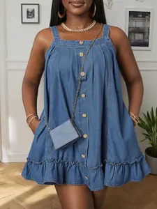 Women's Denim Dress, Casual Fashion Dress, Casual Dresses for Daily Outdoor Holiday Wear, Women's Dress for Summer