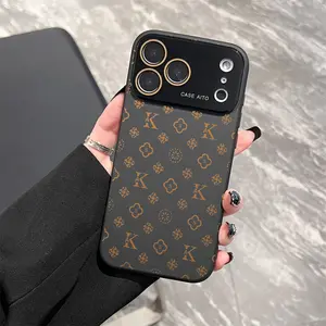 Luxury KS Letter Monogram Print Phone Case Suitable for iPhone 17 16 15 14 13 12 11 Series Shell with Comfortable Touch 360 Degree All-round Protection Against Falling Collision