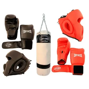 Last Punch Boxing & Punching Bag with 2 Pairs Gloves & Headgear Complete Training Set