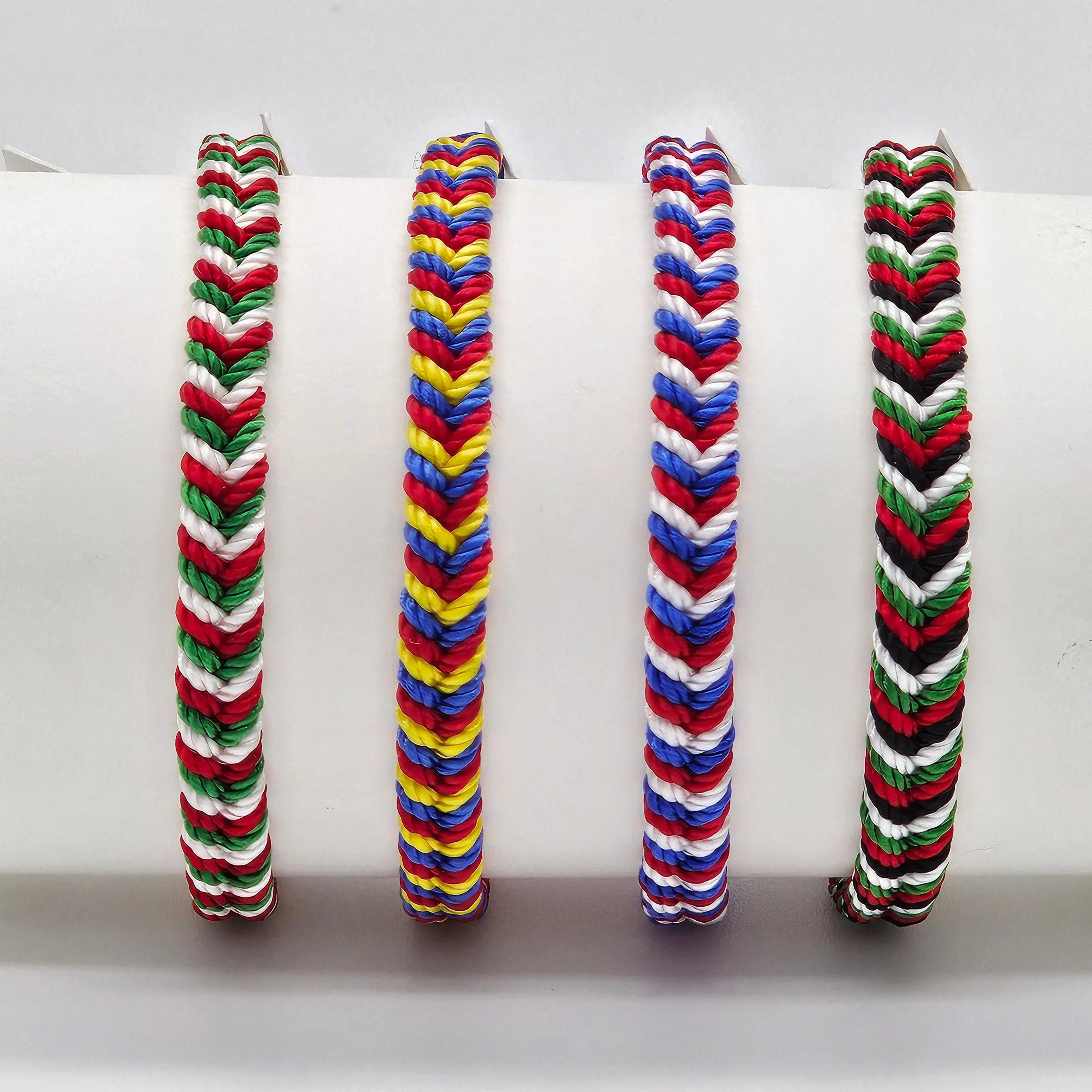 Flag Bracelet Fishbone Pattern with the National Colors of Mexico, USA, Colombia, Palestine and Many More.