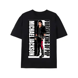 Michael Jackson's Forever King of Pop Graphic Printed T-shirt Cotton Fabric