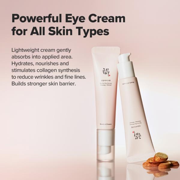 [Beauty of Joseon Official] Revive Eye Serum : Ginseng + Retinal with Retinal Niacinamide Correction for Puffy Eye Bags Fine Lines Dark Circles Wrinkles, Korean Skin Care Cream Gift  30ml, 1 fl.oz Brightening Moisturize