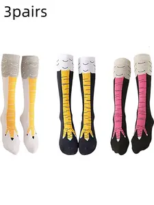 Funny Chicken Claw High Socks for Men and Women, Moisture Wicking, Cartoon Pattern, Cute Design, Holiday Wear, Fitness and Hip Hop Style