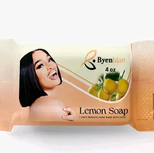 Byenblan Lemon Face & Body Soap (7 oz) - 7-Day Result for Brightening Uneven Skin Tone, Acne Repair, Eczema Relief