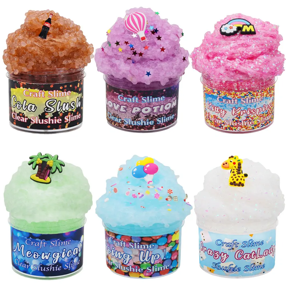 SkyQi Slime DIY Kit, Galaxy Slime Balls, Stretchy Non-Sticky Sensory Slime for Crafts, Party & Stress Relief squishies Slime Set Soft Stretchy Squeeze