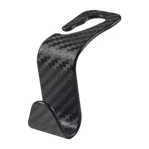 4 PCS Car Seat Headrest Thickened Hooks, Car Back Seat Storage Hooks, Car Seat Back Storage Hooks, Can Hang Wallets, Coats, Umbrellas, Shopping Bags, Handbags, Car Accessories. 2 Styles (Black Checkered/Black)