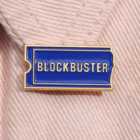 Blockbuster Video Enamel Lapel Pins Retro Collect Films Movie Ticket Metal Brooch Lapel Pin Backpack Badge Fashion Vintage Jewelry Accessories Gift for Friends Fashion Accessory Men Alloy Brooch Pin