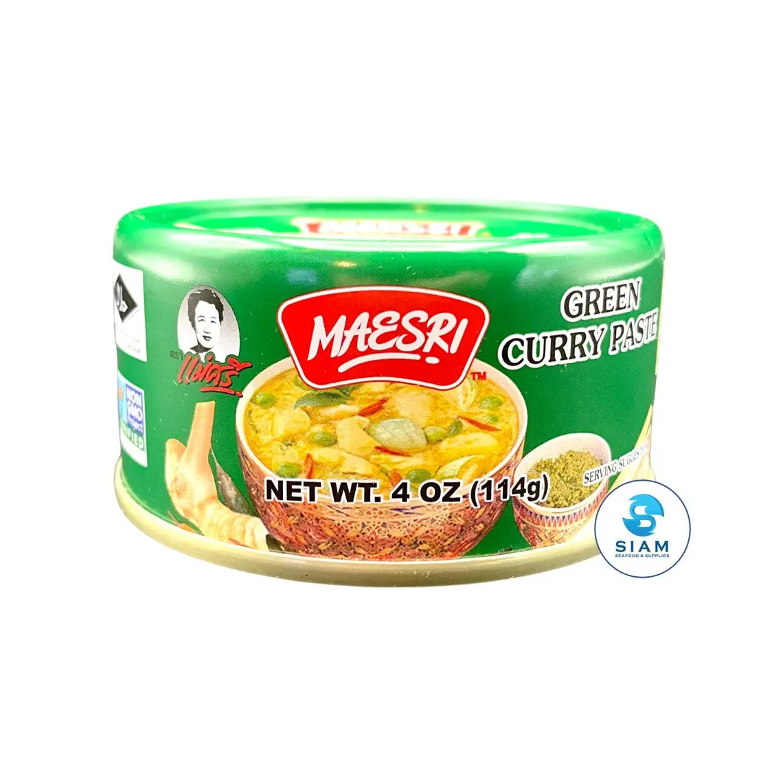 MaeSri Green Curry Paste, Vegan & Gluten-Free (4 oz) น้ำพริกแกงเขียวหวาน แม่ศรี