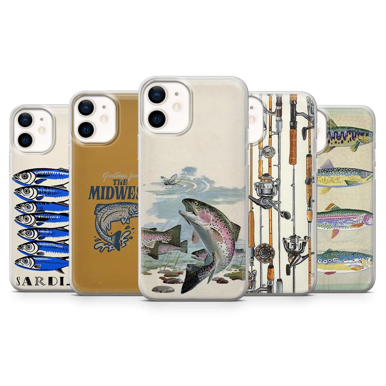 Bass Fishing Smartphone Case Casing - Rustic Outdoor Vibe, Detailed Bass Fish Artwork, Durable Lightweight Polycarbonate Protection, Wireless-Friendly, Slim Fit, Glossy, Thin Frame Accessory for Anglers (Gift Option)