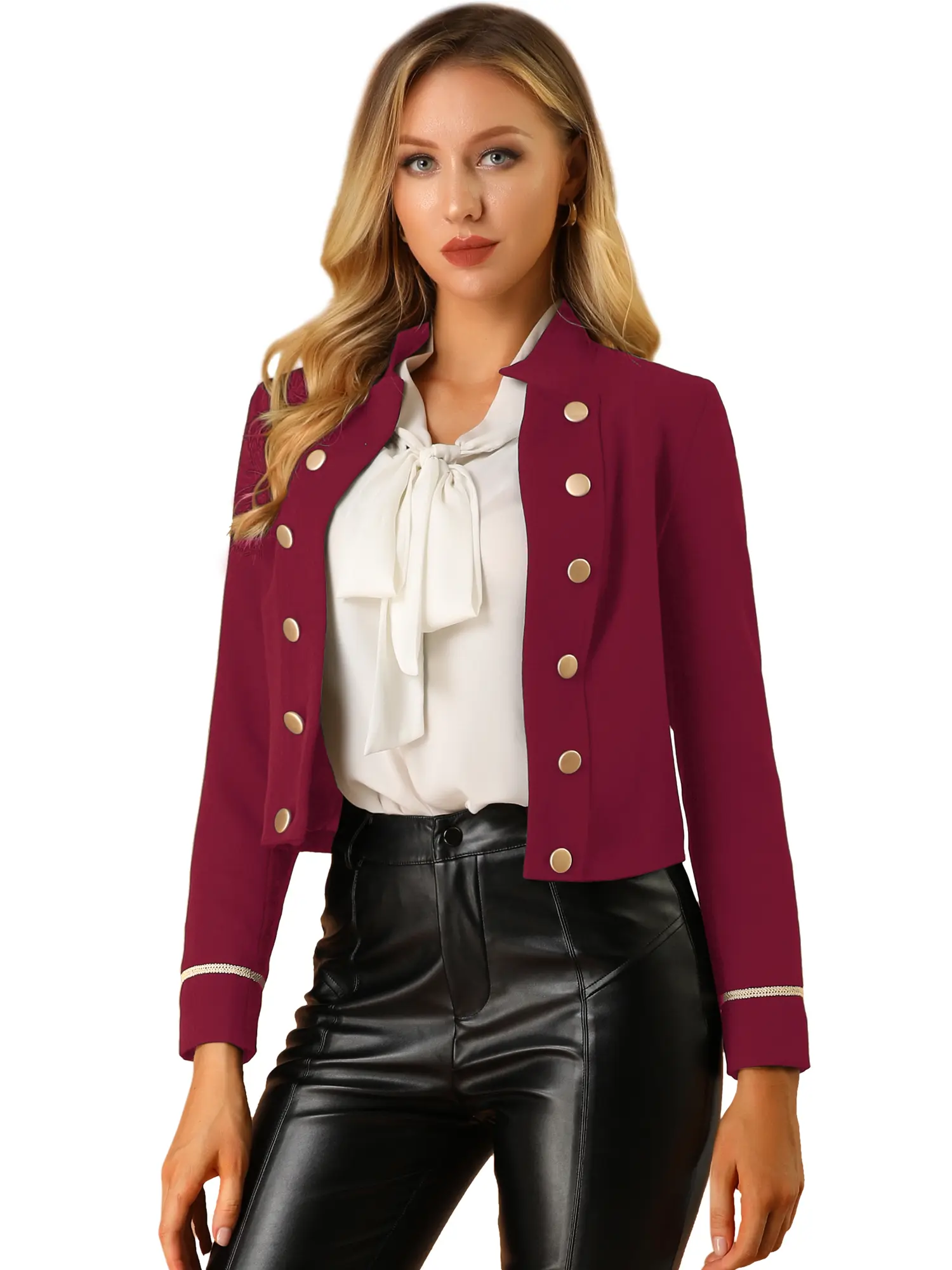 INSPIRE CHIC Casual Open Front Button Decor Vintage Steampunk Jacket