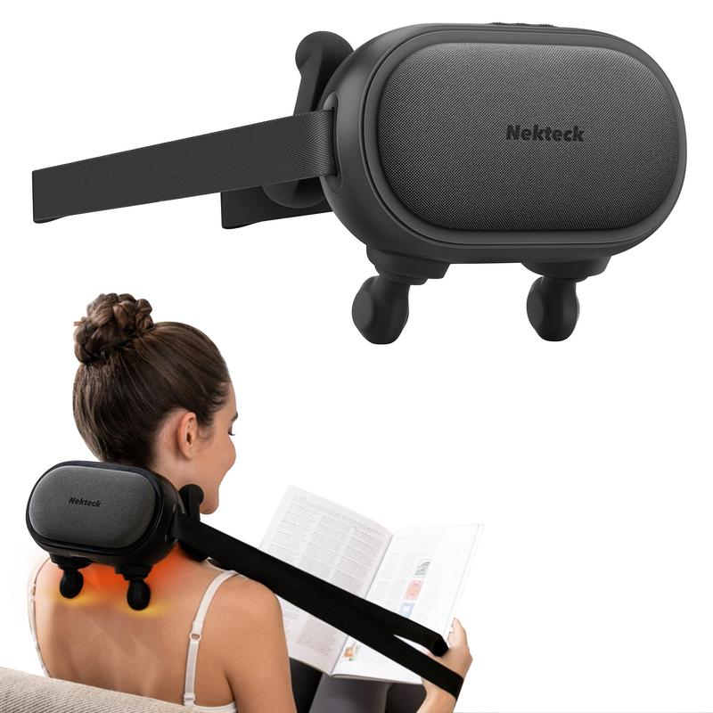 Nekteck Cordless Neck Massager with Heat, Shiatsu Back and Shoulder Massager, Deep Tissue 6D Kneading Massage Pillow for Neck and Back Pain Relief