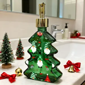 1pc Refillable Shampoo Bottle Dispenser with Hand Pump Festive Christmas Design, Perfect for Bathroom, Kitchen, And Travel Suitable for Liquid Soap, Hand Soap, And More Creative Lotion Bottle Set, Bathroom Decor and Accessories