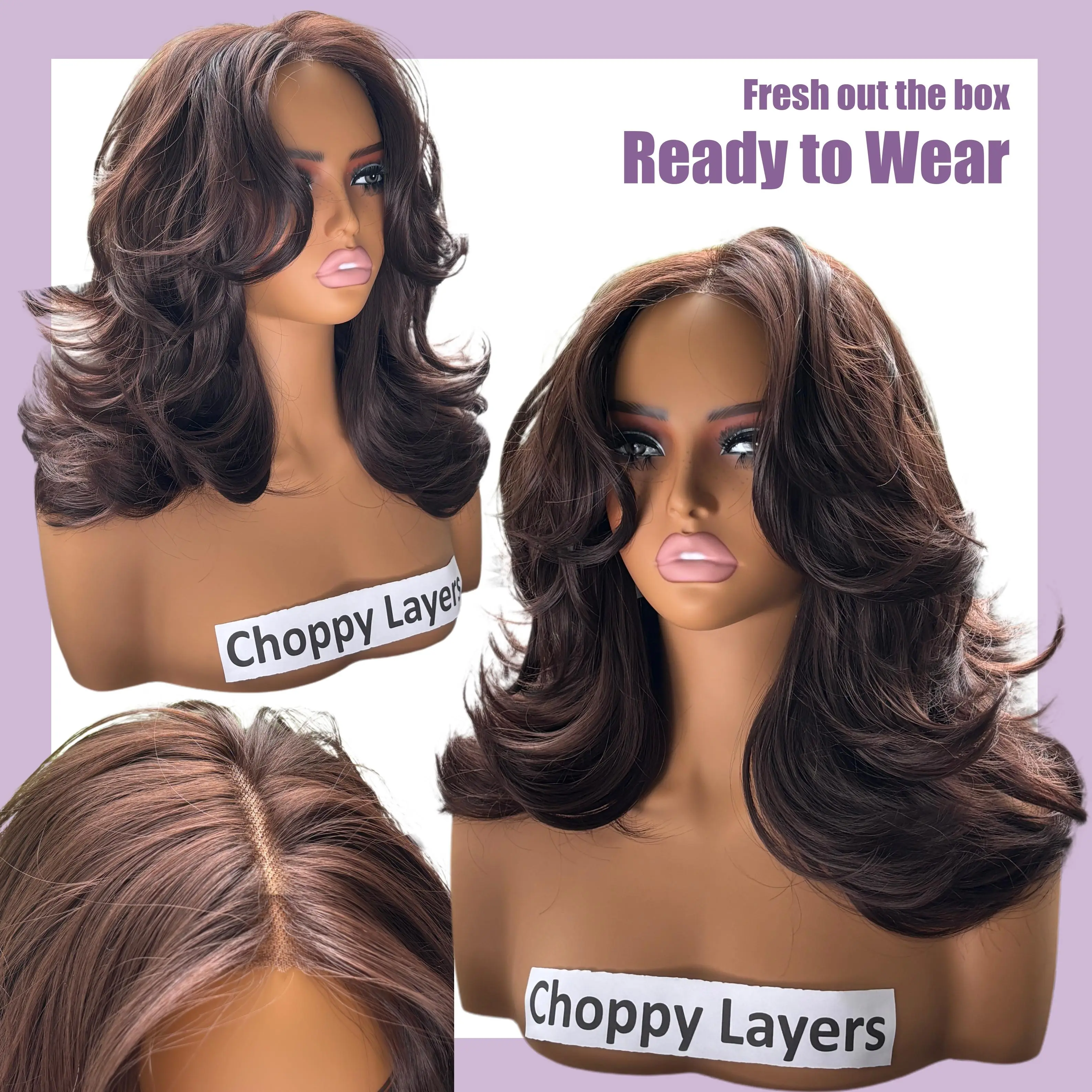 Choppy Layers] Beginher Hair 18 inches Heat Resistance 200  display picture 1