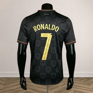 25/26 New Away Black #7 Ronaldo Short sleeve Soccer jersey
