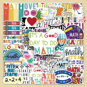 Math Themed Sticker, 100pcs/set Creative Cartoon DIY Decorative Sticker, DIY Decals for Water Bottle, Laptop, Phone Case, Scrapbooking, Journal Making
