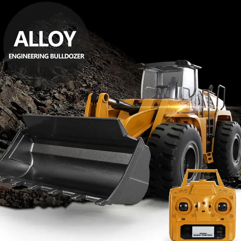 1:14 Scale Battery-Powered RC Truck Loader, 22-Channel Semi-Alloy Body RC Hobby Toy, 2.4G Electric Lifting System, Lights/Sounds, Batteries Built-In, Latex-Free, RTR 1583, Unisex 12+ Years Above Remote Control Toy