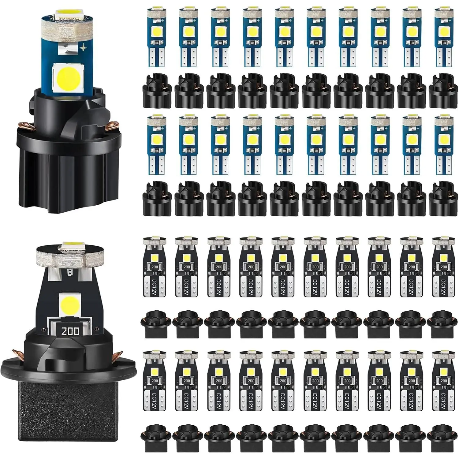 40 Pieces T5 T10 LED Bulbs Dash Lights with Twist Socket Instrument Dashboard LED Bulbs for Interior Car Lights Dashboard Instrument Panel Gauge Cluster Indicator Map Dome