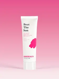 KraveBeauty Beet The Sun SPF 40 PA+++ Lightweight, Hydrating Sunscreen - No White Cast, No Pilling, Works For All Skin Types