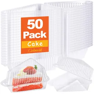 20pcs Triangle Transparent Plastic Cake Containers, Individual Pizza Cake Boxes, Small Cake Storage, Party, Wedding, Holiday Gatherings, Camping, Bakeware