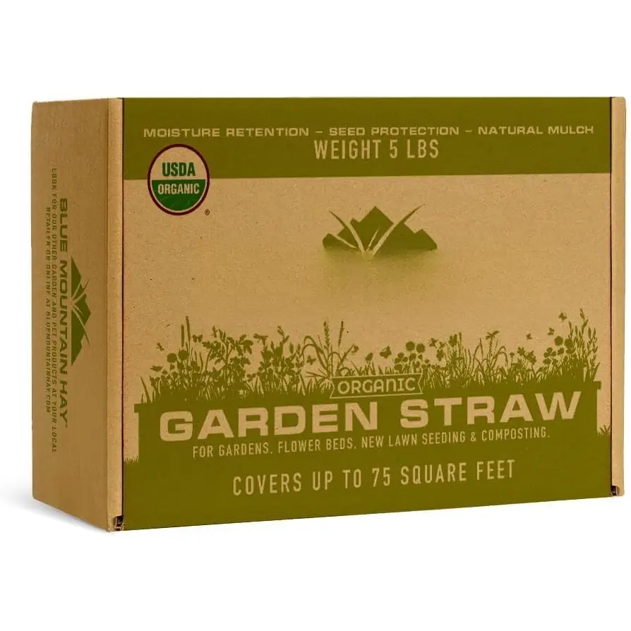 |  Garden Straw (5 lb) |  Mulch for Gardening, Flower Beds, Yard Landscaping,  Lawn Grass Seeding, Composting | Covers up to 75 sq ft