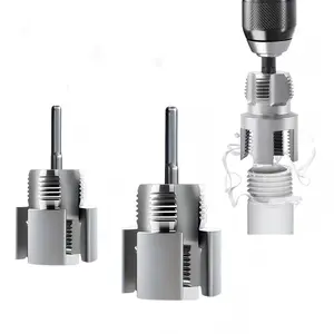 Alloy Pipe Thread Tool Set, 3-Piece Kit for PVC/poly Plastic Pipes, Compatible with Drill, DIY & Professional Installation