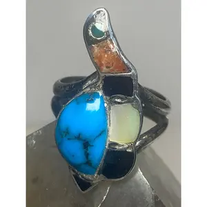 Turtle ring size 6 turquoise Navajo southwest  sterling silver women girls