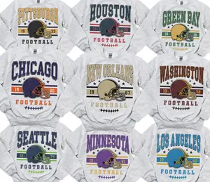 #947n - Retro Football Vintage Hometown Team Shirt Tee Pullover Sublimation Long Sleeve Soft Cozy Sweatshirt Crewneck Unisex