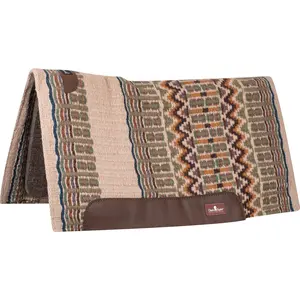 Classic Equine 1" 34"X38" Wool Top Saddle Pad- Latte/Navy