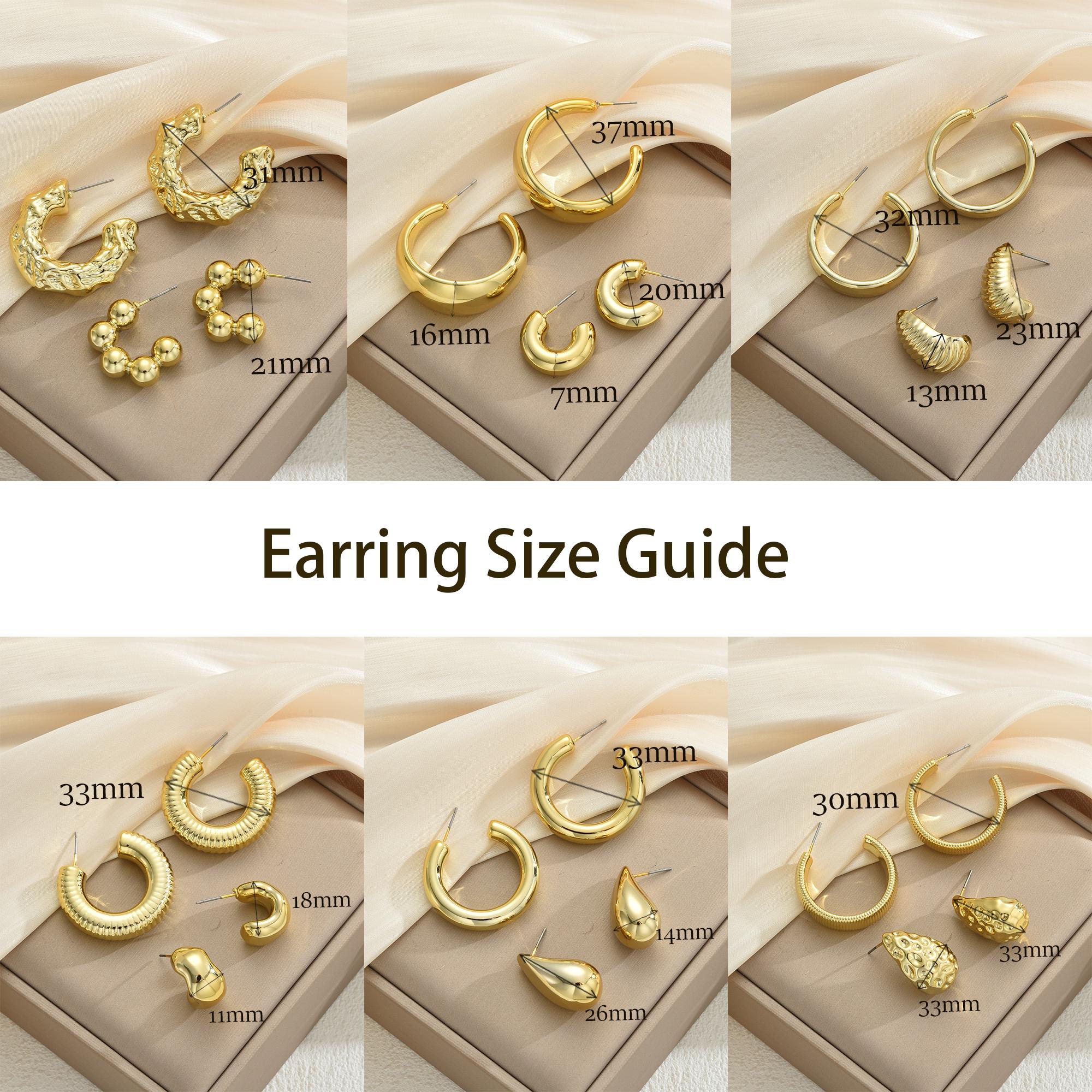 17KM 20 pcs Gold Hoop Earrings Set for Women Multipack, Hypoallergenic Chunky Chain Twisted Hoop Earrings Pack, Fashion Dangle Earrings Jewelry for Gift