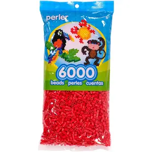 Perler 80-11094 Fuse Bead Set for Kid's Crafts, Red, 6000pcs, Small